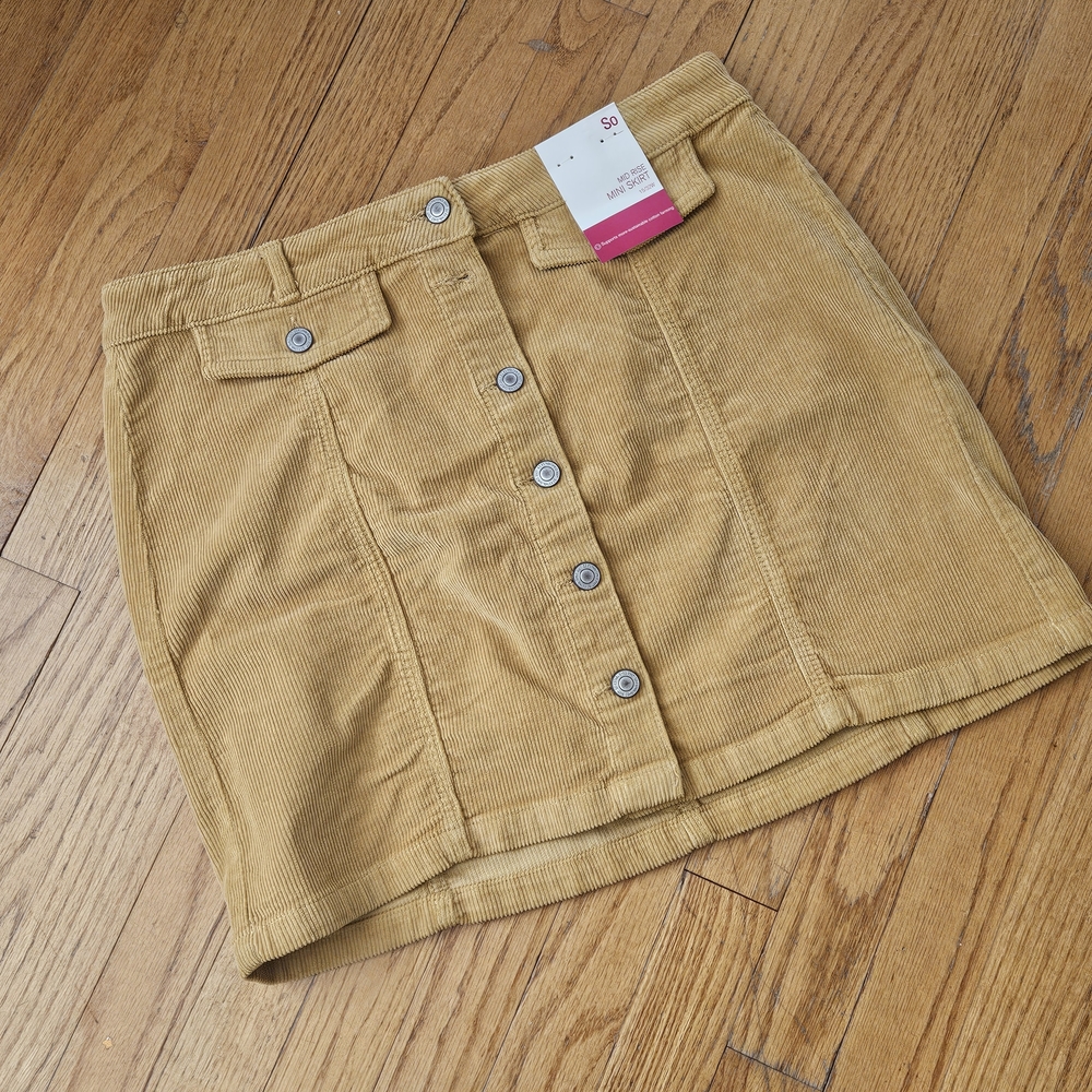SO Tan Corduroy Mini Skirt